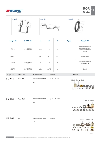 Spare parts OEM cross-references