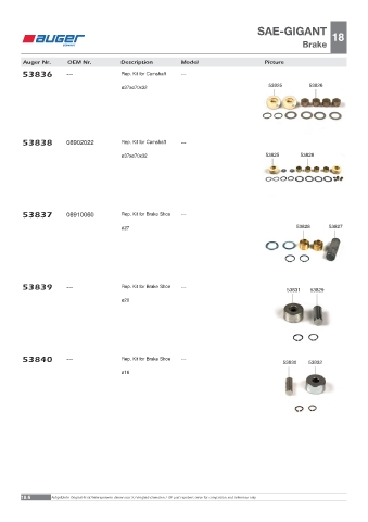 Spare parts OEM cross-references