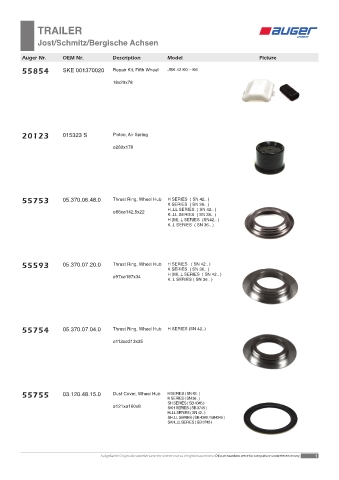 Spare parts OEM cross-references