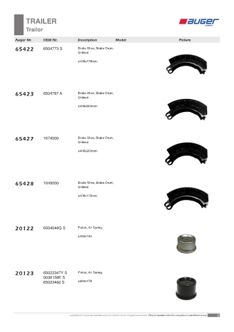 Spare parts OEM cross-references