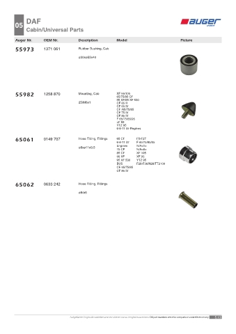 Spare parts OEM cross-references