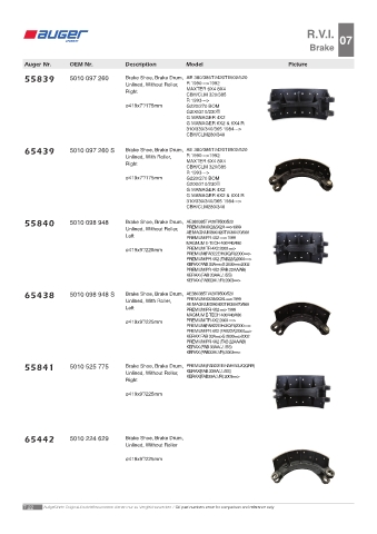 Spare parts OEM cross-references