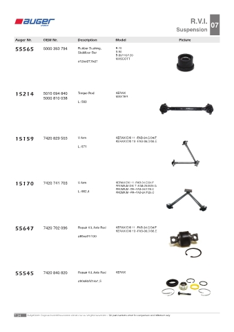 Spare parts OEM cross-references