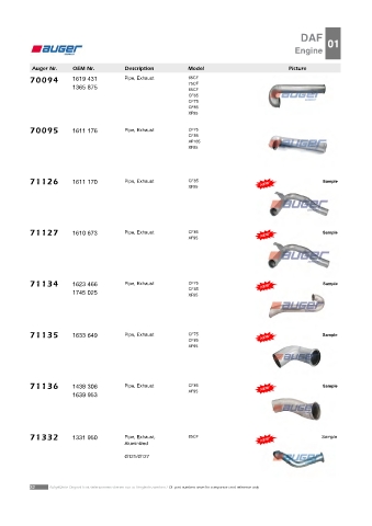 AUGER for trucks DAF