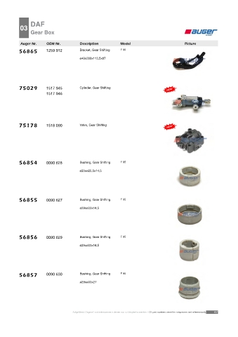 AUGER for trucks DAF