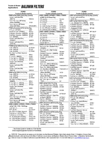 Baldwinfilters cross-references for trucks and buses