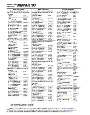 Baldwinfilters cross-references for trucks and buses