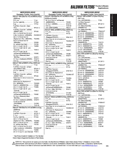 Baldwinfilters cross-references for trucks and buses