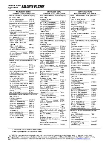 Baldwinfilters cross-references for trucks and buses