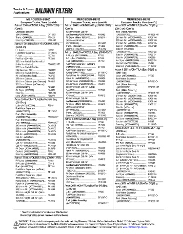 Baldwinfilters cross-references for trucks and buses