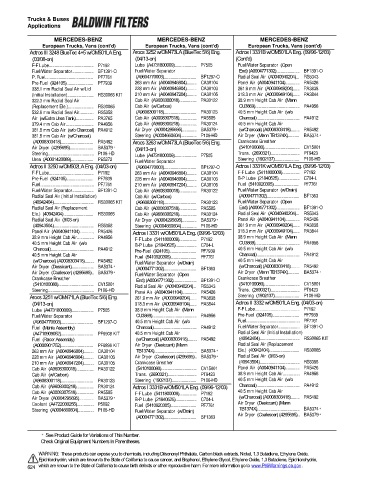 Baldwinfilters cross-references for trucks and buses