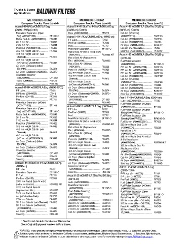 Baldwinfilters cross-references for trucks and buses