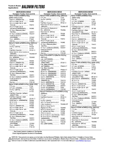 Baldwinfilters cross-references for trucks and buses