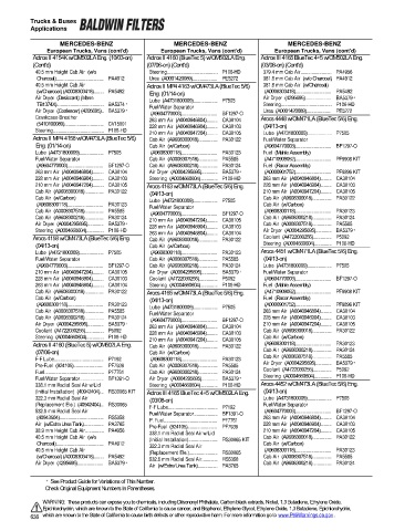 Baldwinfilters cross-references for trucks and buses