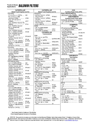 Baldwinfilters cross-references for trucks and buses