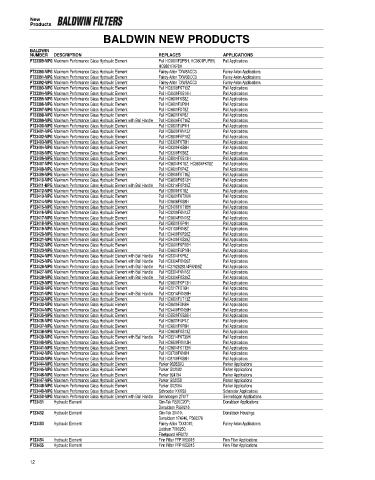 Baldwinfilters cross-references for cars