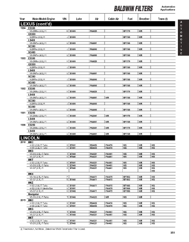 Baldwinfilters cross-references for cars