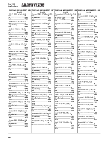 Baldwinfilters cross-references for cars