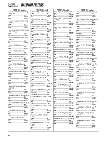 Baldwinfilters cross-references for cars