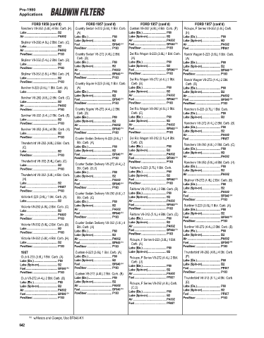 Baldwinfilters cross-references for cars