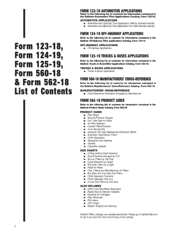 Baldwinfilters cross-references for trucks and technics