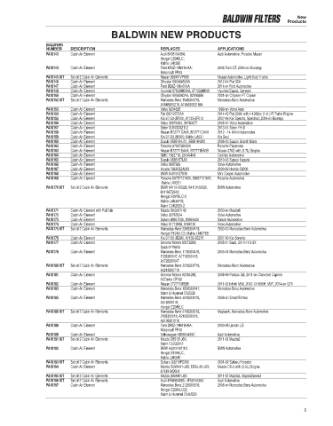 Baldwinfilters cross-references for trucks and technics