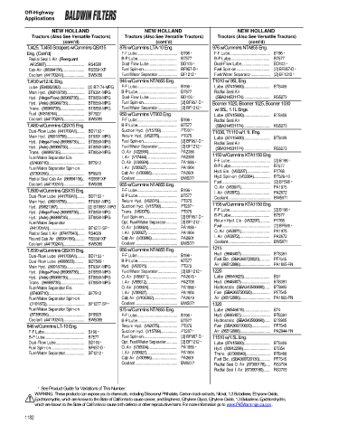 Baldwinfilters cross-references for technics