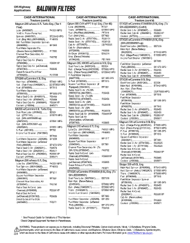 Baldwinfilters cross-references for technics