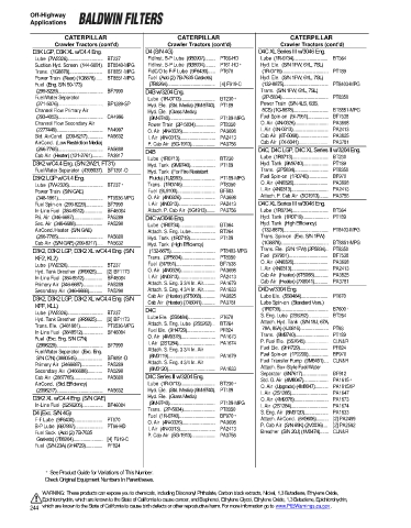 Baldwinfilters cross-references for technics