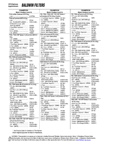 Baldwinfilters cross-references for technics