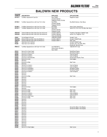 Baldwinfilters cross-references for technics