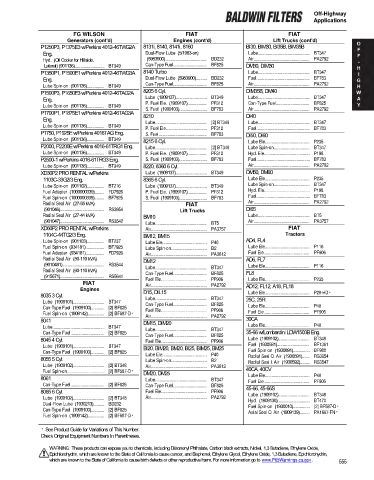 Baldwinfilters cross-references for technics