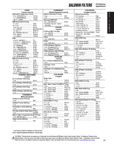 Baldwinfilters cross-references for technics