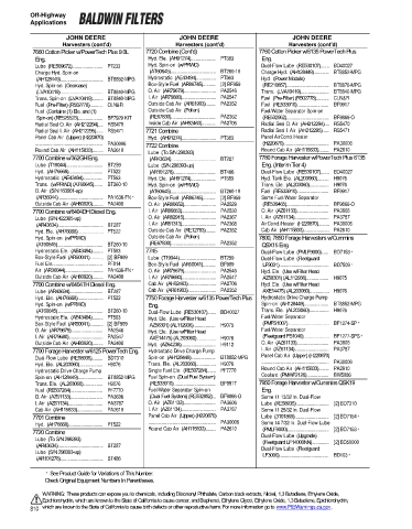 Baldwinfilters cross-references for technics