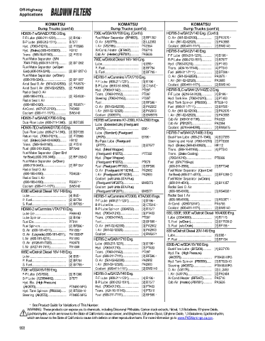 Baldwinfilters cross-references for technics