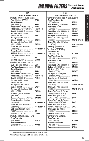 Baldwinfilters cross-references for tractors
