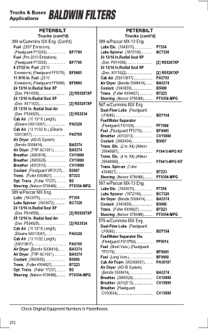 Baldwinfilters cross-references for tractors