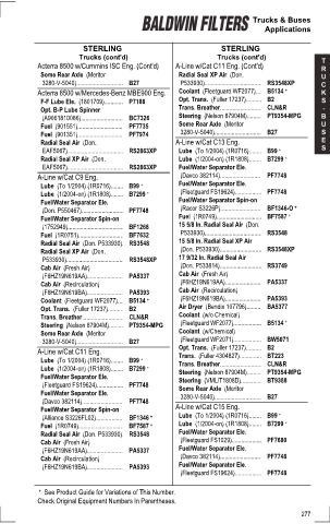 Baldwinfilters cross-references for tractors