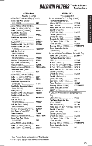 Baldwinfilters cross-references for tractors