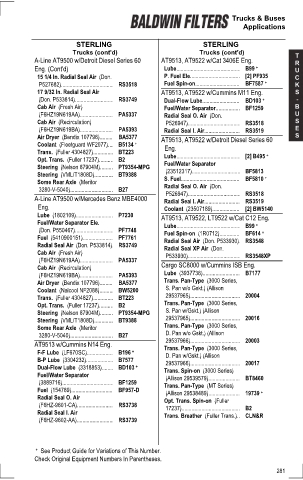 Baldwinfilters cross-references for tractors