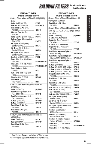 Baldwinfilters cross-references for tractors