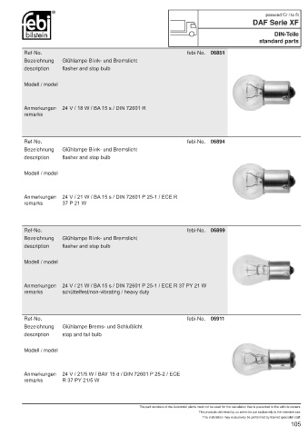 Spare parts FEBI for trucks DAF XF