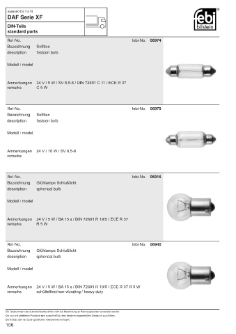 Spare parts FEBI for trucks DAF XF