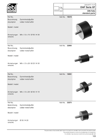 Spare parts FEBI for trucks DAF XF