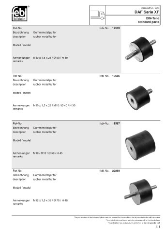 Spare parts FEBI for trucks DAF XF