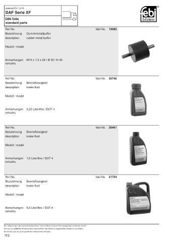 Spare parts FEBI for trucks DAF XF