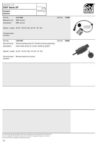 Spare parts FEBI for trucks DAF XF