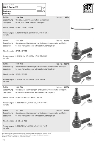 Spare parts FEBI for trucks DAF XF