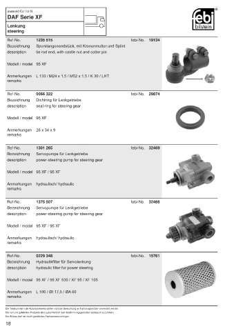 Spare parts FEBI for trucks DAF XF