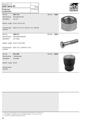 Spare parts FEBI for trucks DAF XF